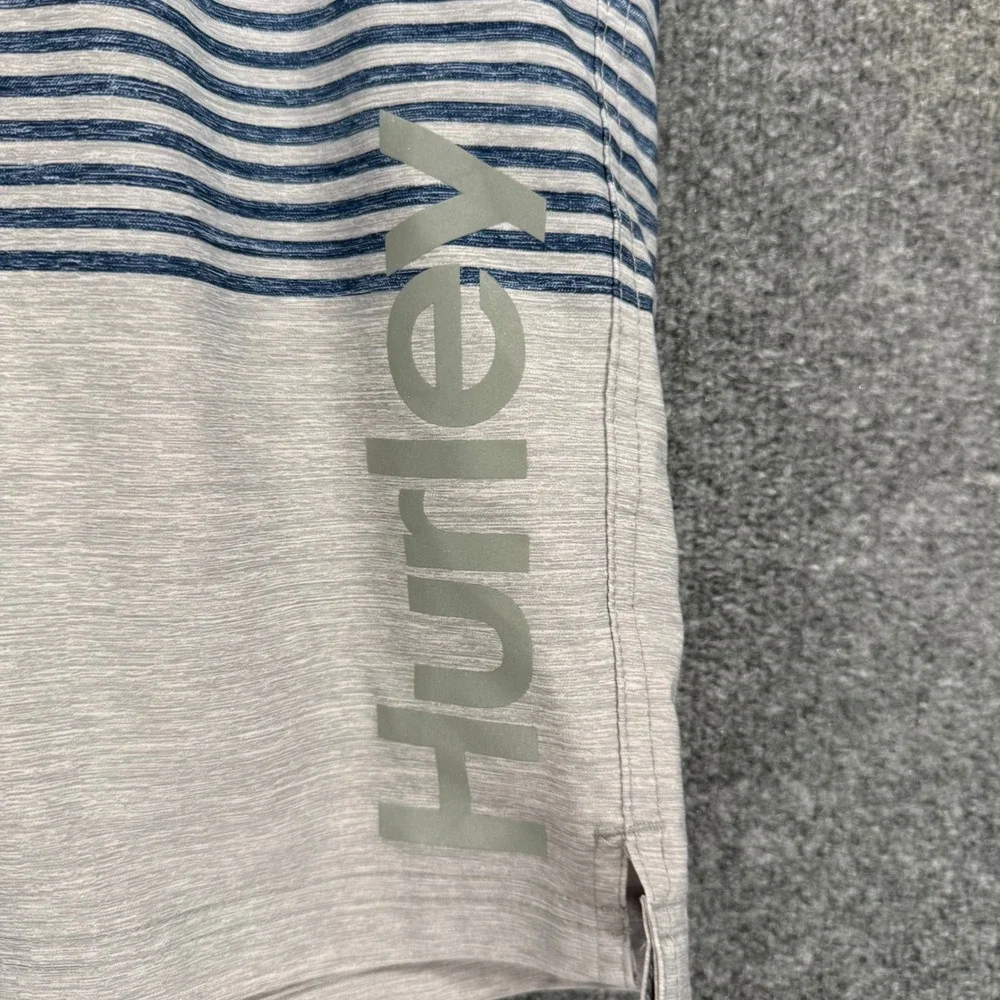 Hurley Board Shorts Mens XL‎ Blue Striped Colorblock Swim Trunks Surf Gym Beach